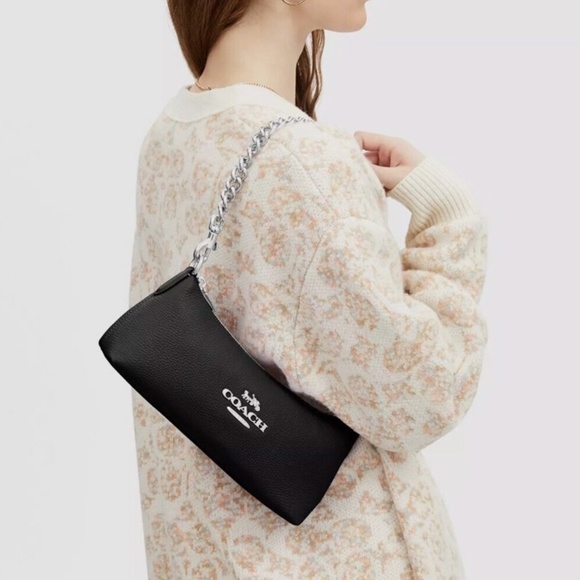 NWT Coach Charlotte Shoulder Bag Beautiful Refined Pebble Leather - Picture 11 of 13